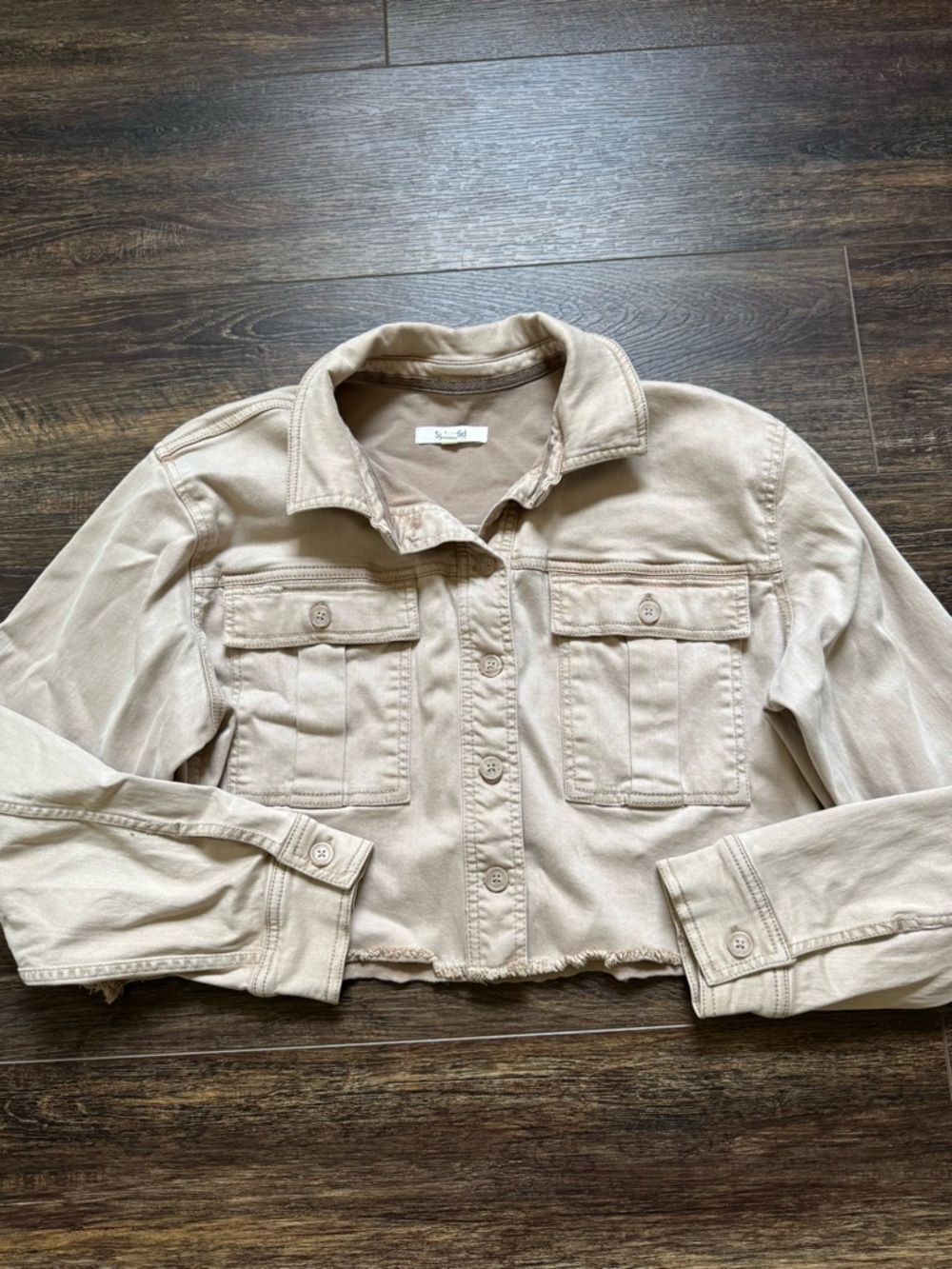 Splendid Frayed Cropped Denim Jacket